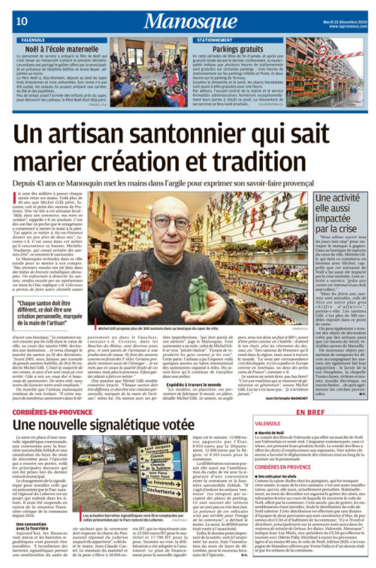 article la provence un artisan santonnier qui sait marier création et tradition